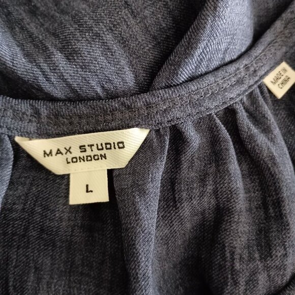Max Studio Sleeveless Split Maxi Dress Indigo Blue Women’s L NWOT Retail $178 - Picture 10 of 10